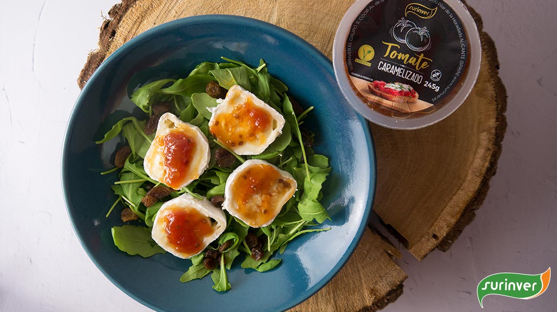 Ensalada-de-rucula-con-rulo-de-queso